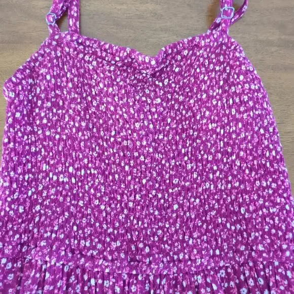 Abercrombie and Fitch maroon smocked dress & adjustable straps girls size 13-14 - Picture 4 of 8